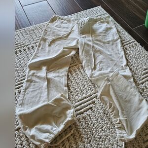 We The Free Womens Ivory Relax Cotton Pants Wide Leg Drawstring Waistband Size M